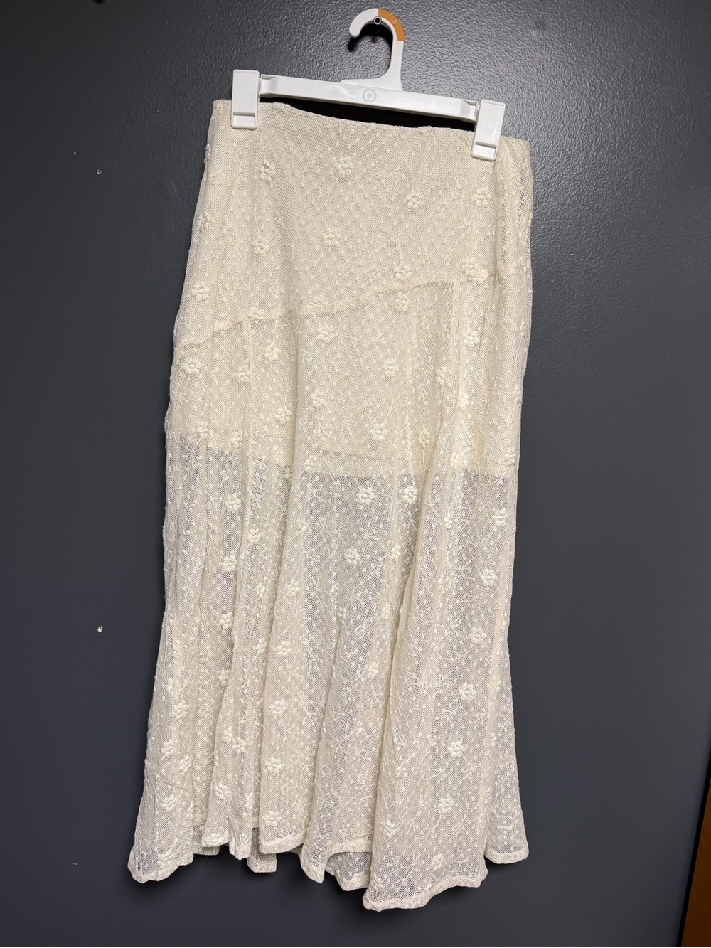 NWT Universal Thread Cream Lace Maxi A-Line Skirt S